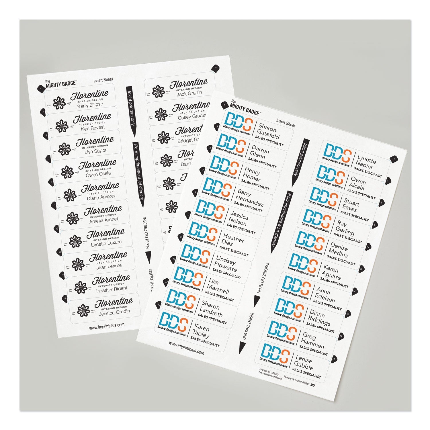 Avery The Mighty Badge Name Badge Inserts, 1 x 3, Clear, Inkjet, 20/Sheet, 5 Sheets/Pack