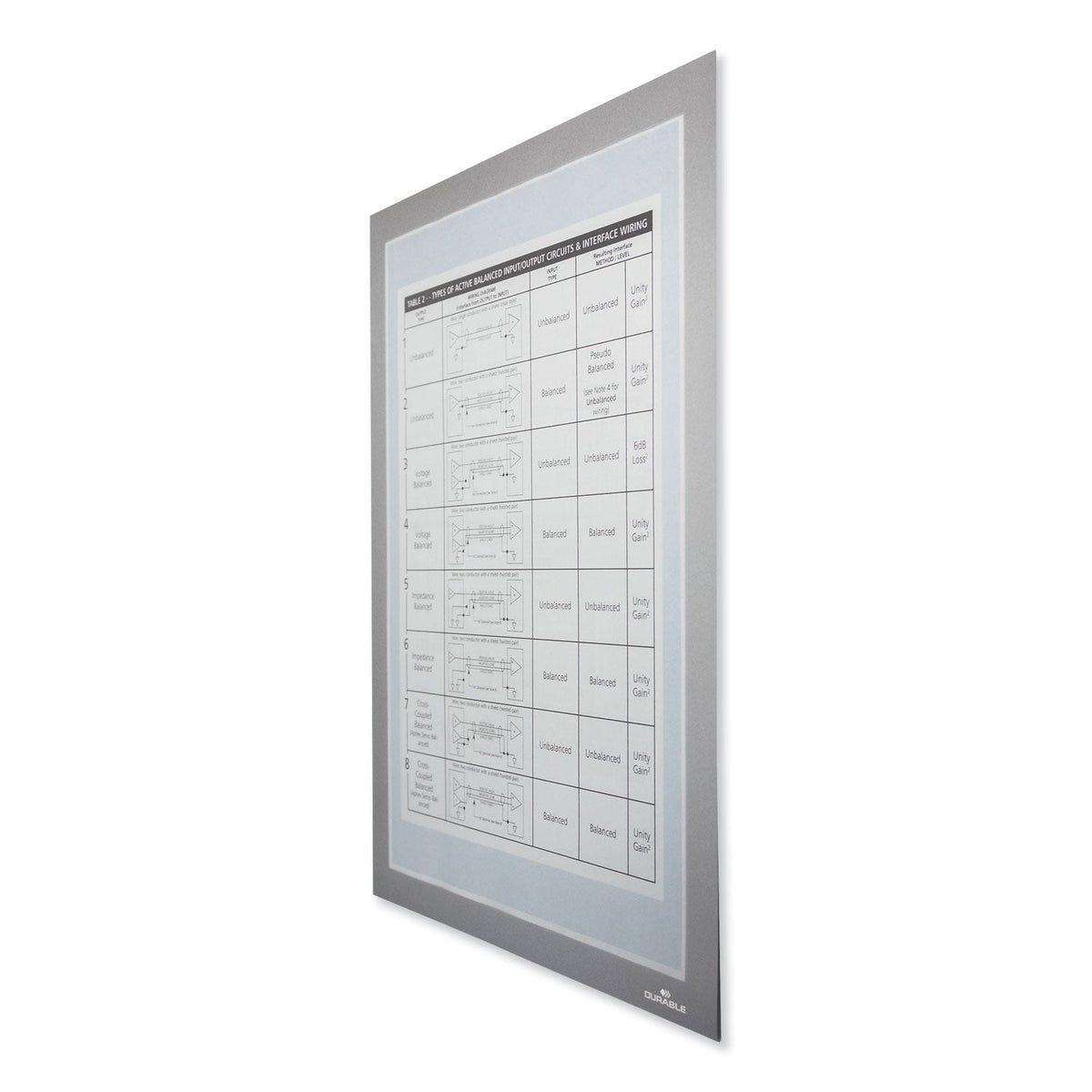 Durable DURAFRAME Magnetic Plus Sign Holder, 8.5 x 11, Silver Frame, 2/Pack