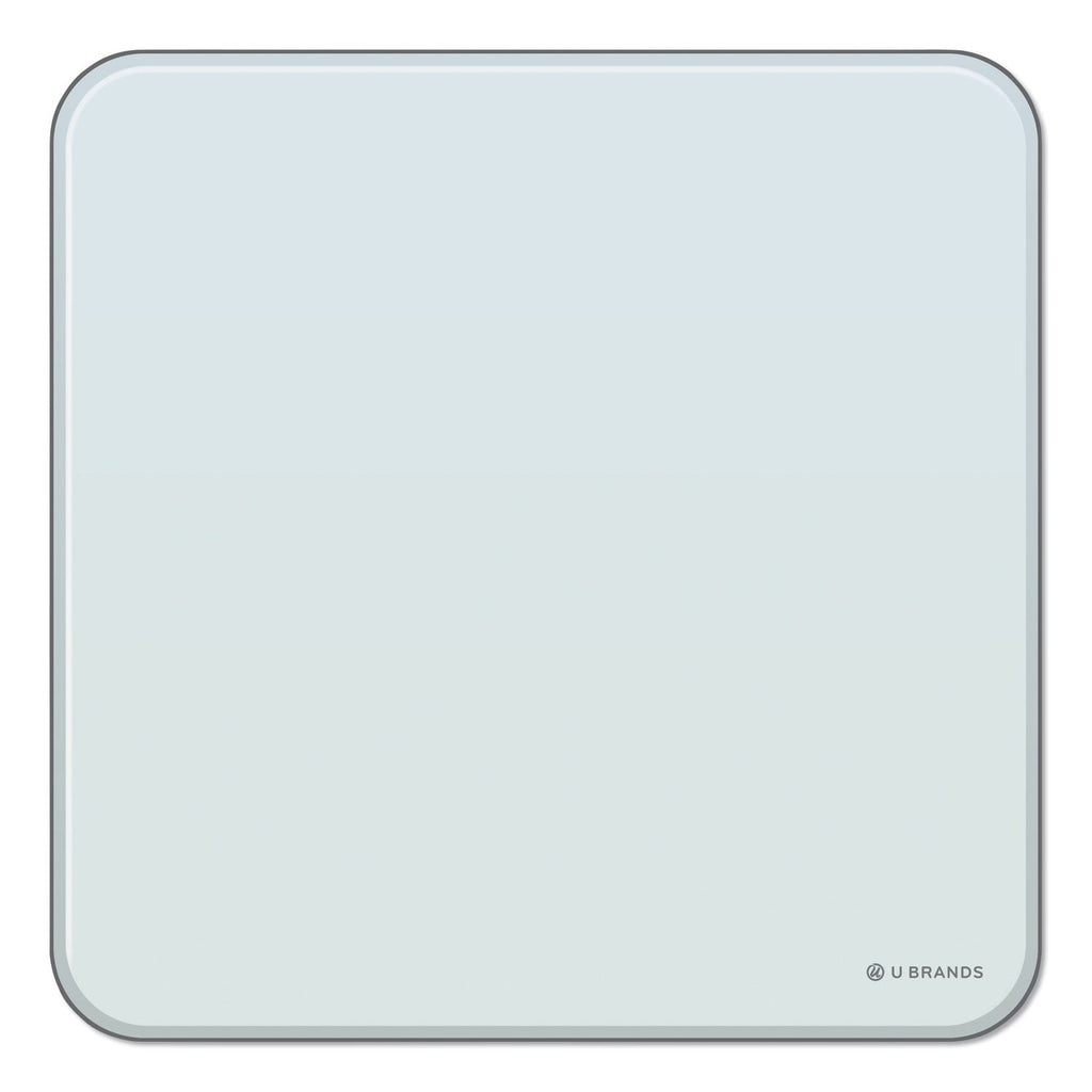 U Brands Cubicle Glass Dry Erase Board, 12 x 12, White