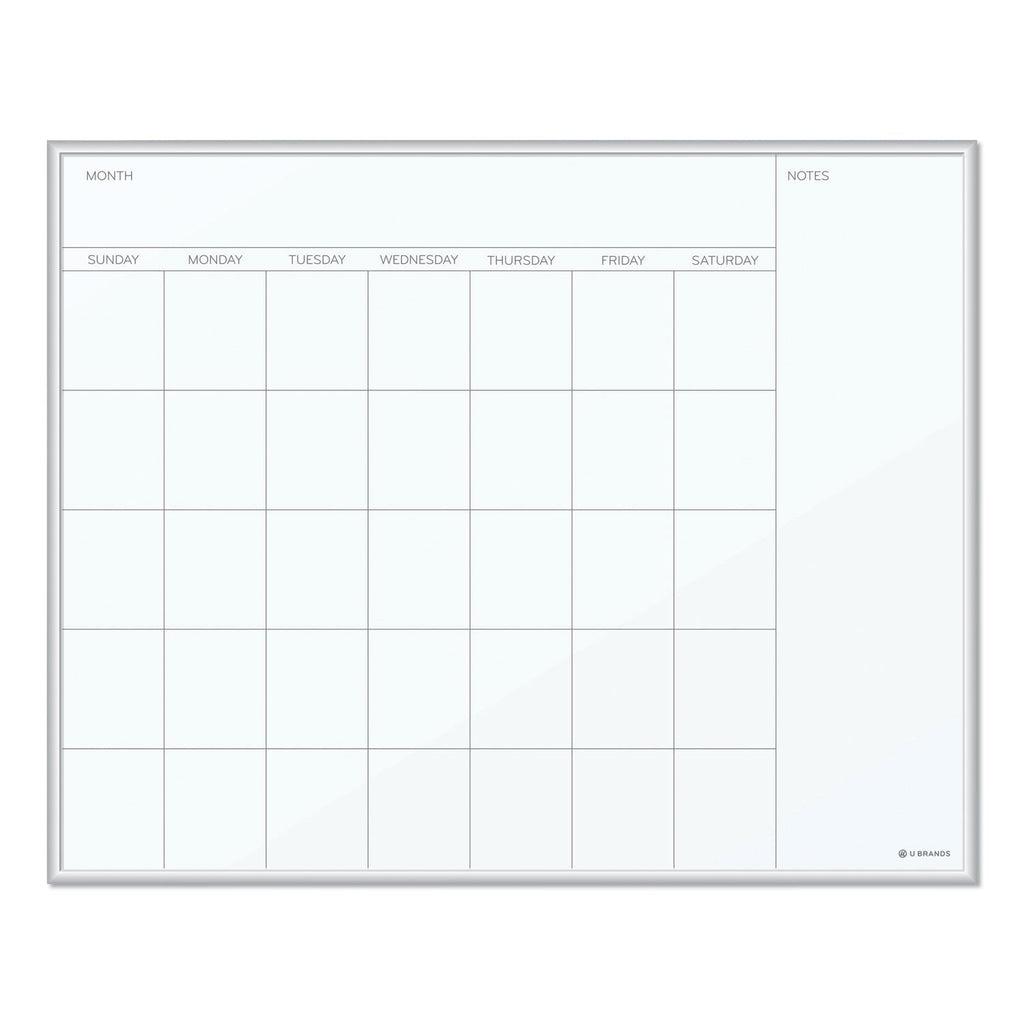U Brands Magnetic Dry Erase Undated One Month Calendar Board, 20 x 16, White