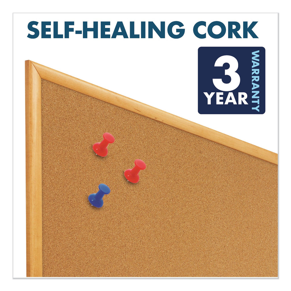 Quartet Bulletin/Dry-Erase Board, Melamine/Cork, 36 x 24, White/Brown, Oak Finish Frame