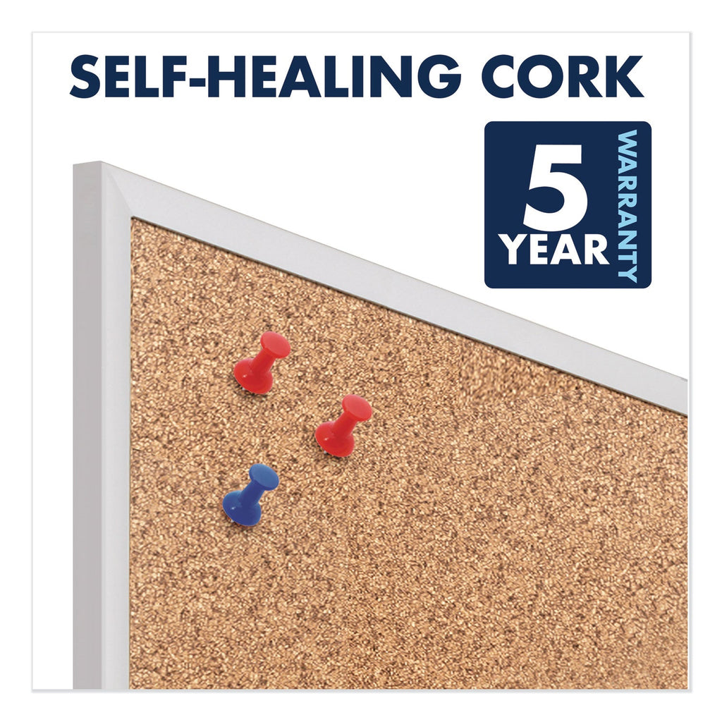Quartet Classic Series Cork Bulletin Board, 36 x 24, Silver Aluminum Frame