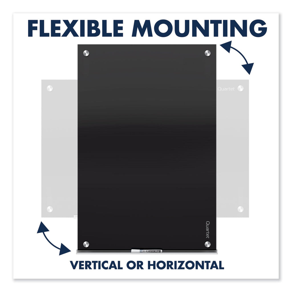Quartet Infinity Black Glass Magnetic Marker Board, 72 x 48