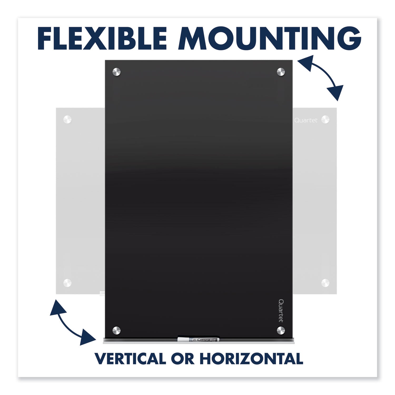 Quartet Infinity Black Glass Magnetic Marker Board, 72 x 48