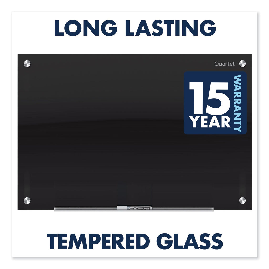 Quartet Infinity Black Glass Magnetic Marker Board, 72 x 48