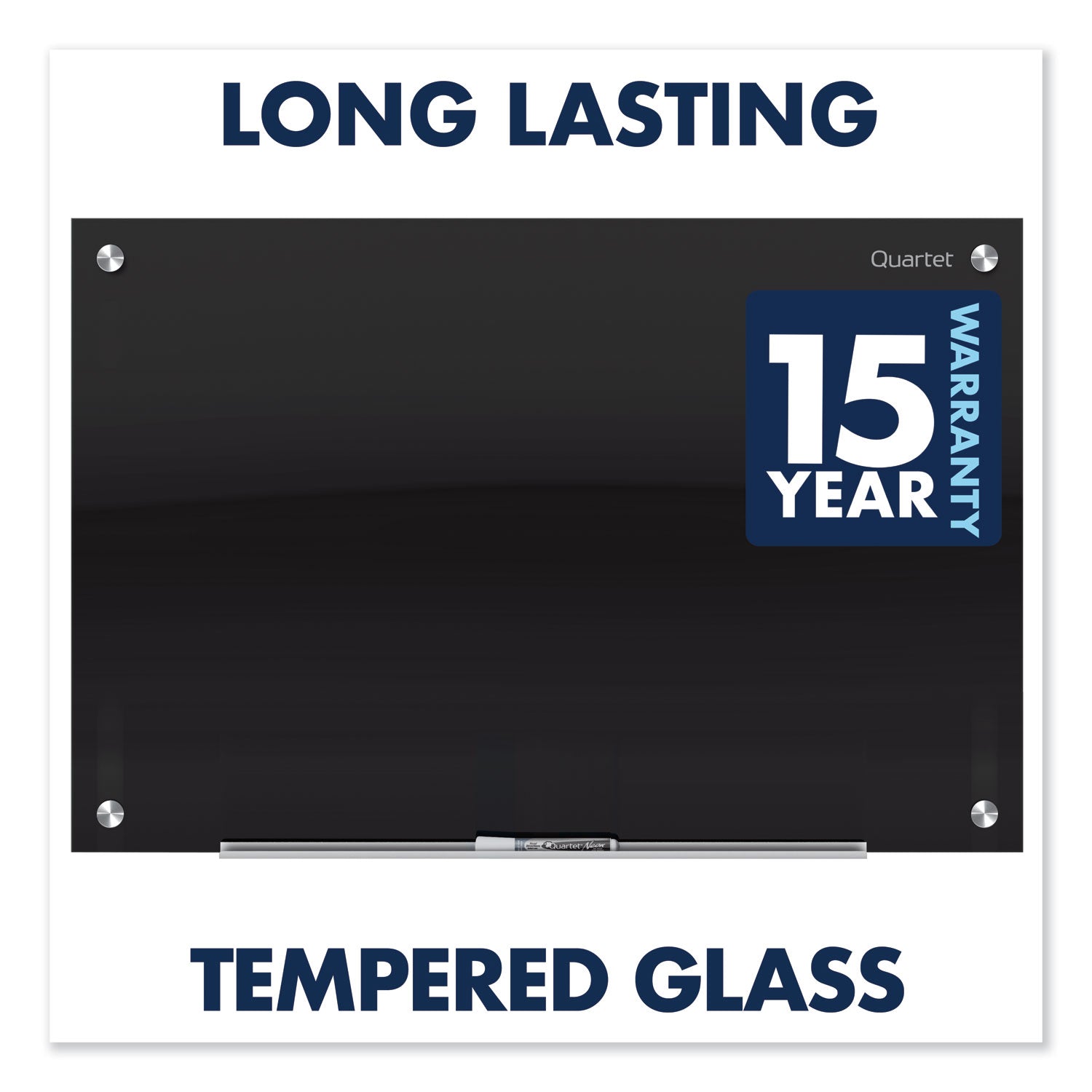 Quartet Infinity Black Glass Magnetic Marker Board, 72 x 48