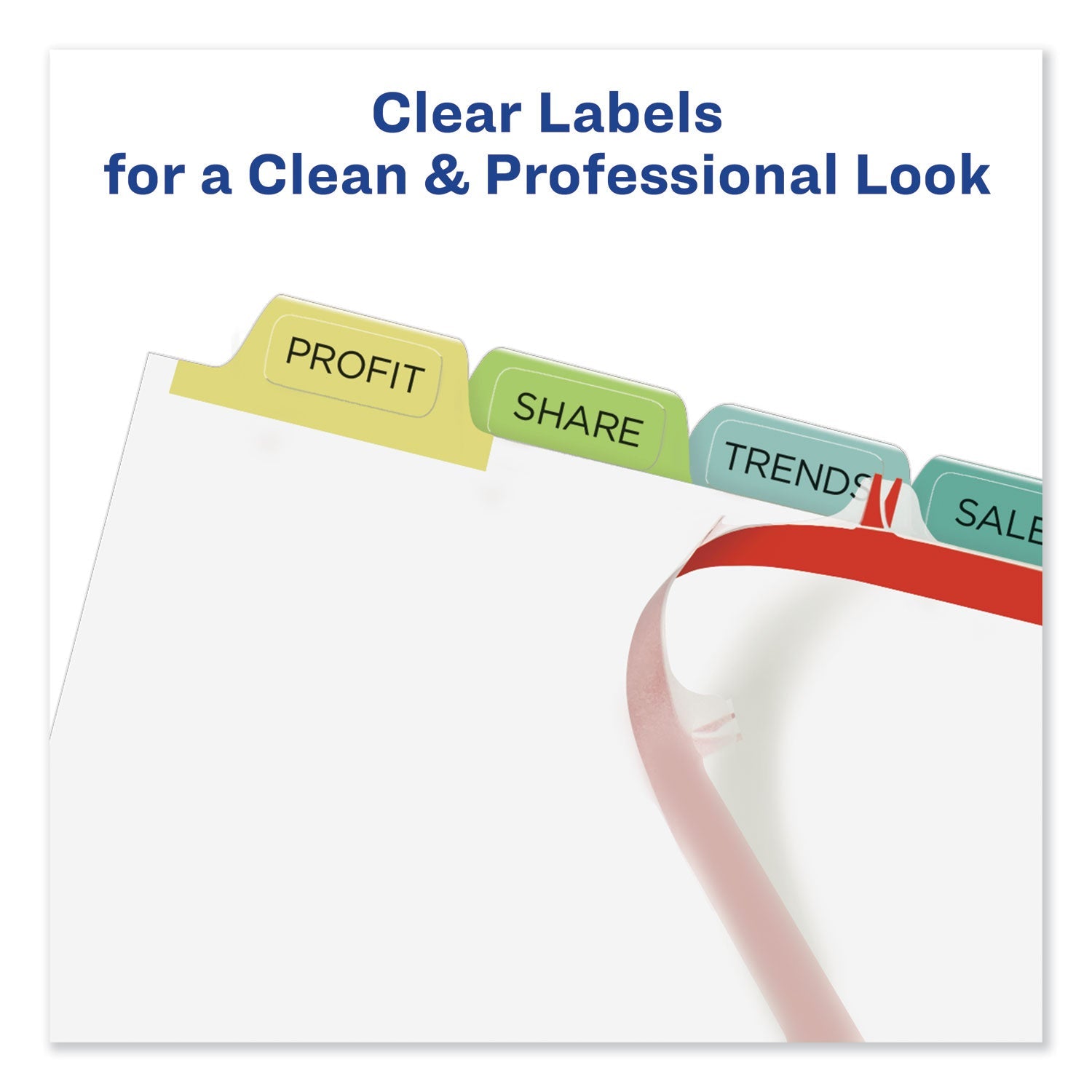 Avery Print and Apply Index Maker Clear Label Dividers, 8-Tab, Color Tabs, 11 x 8.5, White, Contemporary Color Tabs, 5 Sets