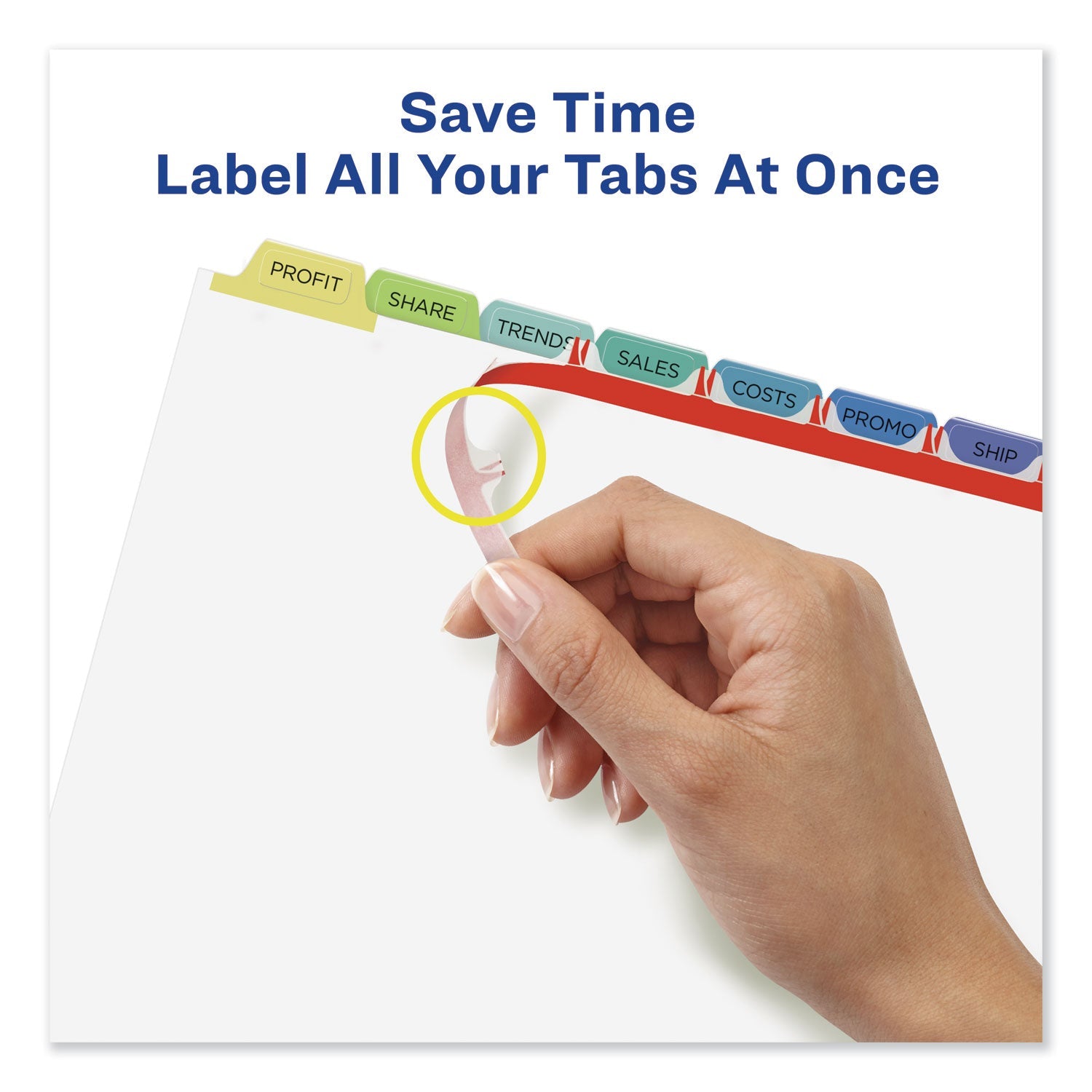 Avery Print and Apply Index Maker Clear Label Dividers, 8-Tab, Color Tabs, 11 x 8.5, White, Contemporary Color Tabs, 5 Sets