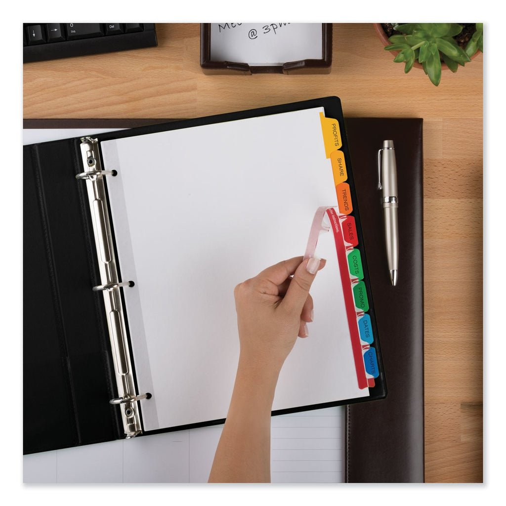 Avery Print and Apply Index Maker Clear Label Dividers, 8-Tab, Color Tabs, 11 x 8.5, White, Traditional Color Tabs, 25 Sets