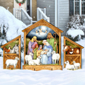 Holy Family Nativity Outdoor Decor Set of 3 by Susan Winget - Nativity Holiday Decor - 8471113F-S3-SW