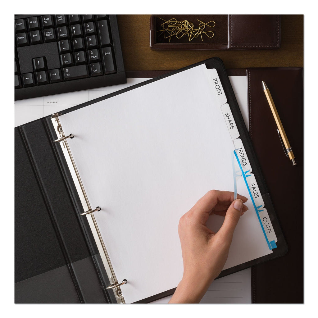 Avery Print and Apply Index Maker Clear Label Dividers, 5-Tab, White Tabs, 11 x 8.5, White, 25 Sets