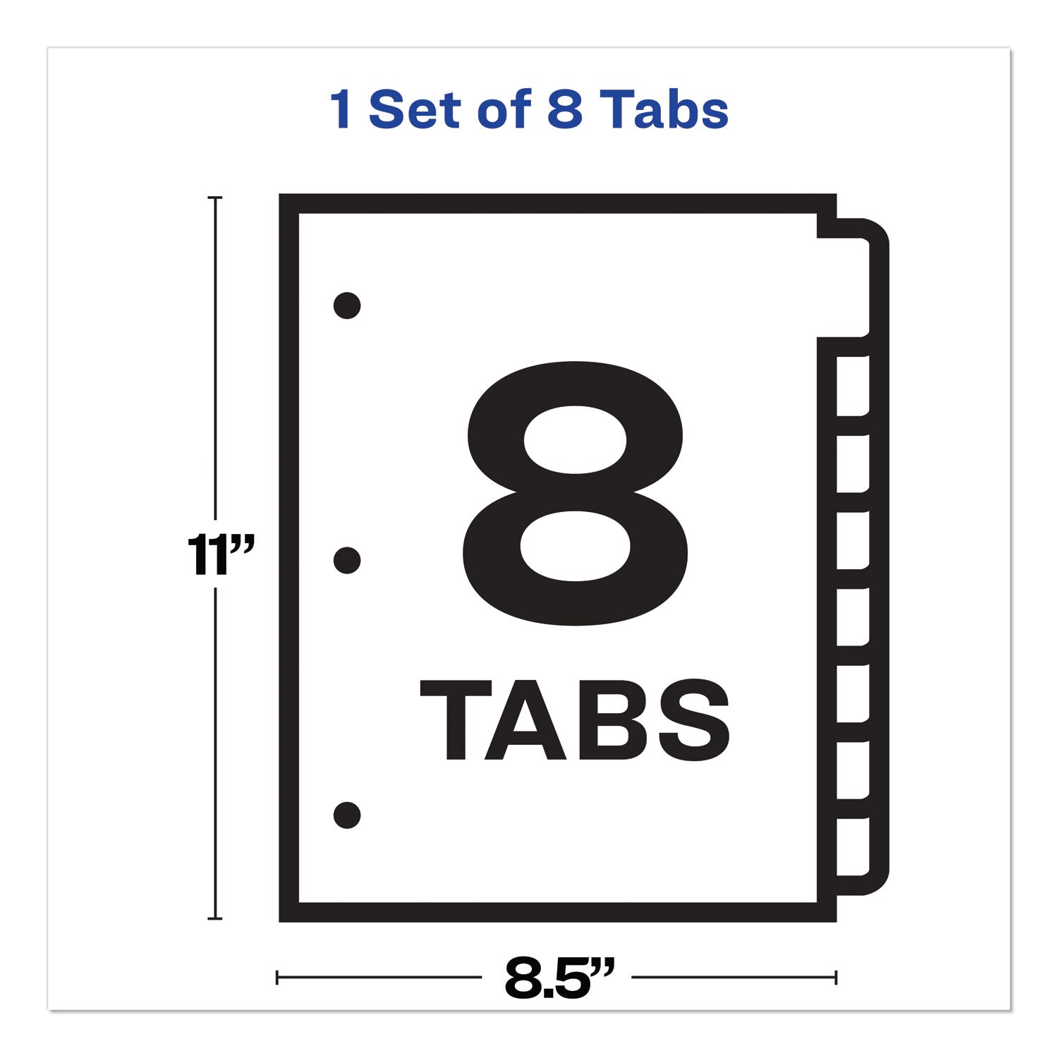 Avery Print and Apply Index Maker Clear Label Dividers, 8-Tab, 11 x 8.5, White, 1 Set