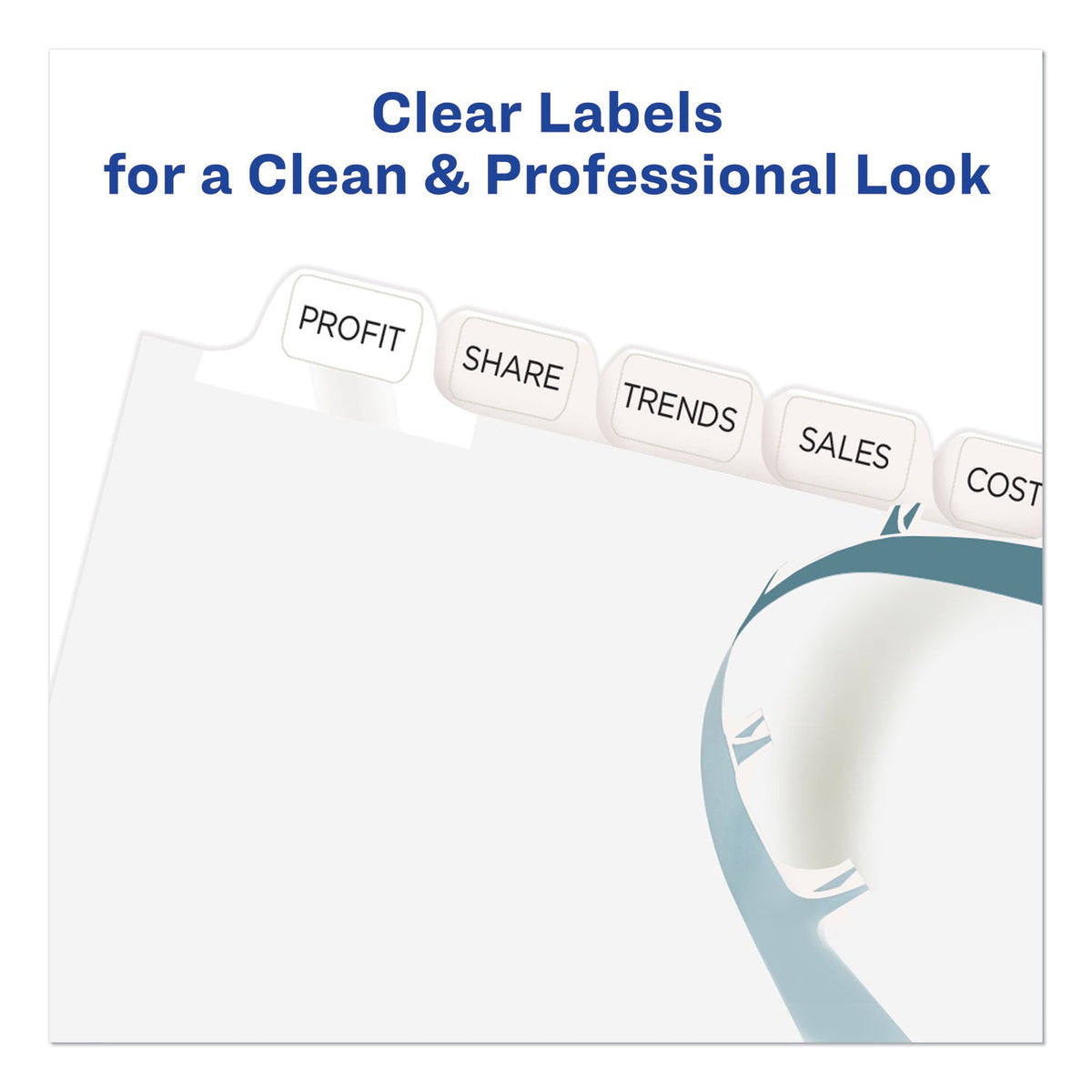Avery Print and Apply Index Maker Clear Label Dividers, 12-Tab, White Tabs, 11 x 8.5, White, 5 Sets