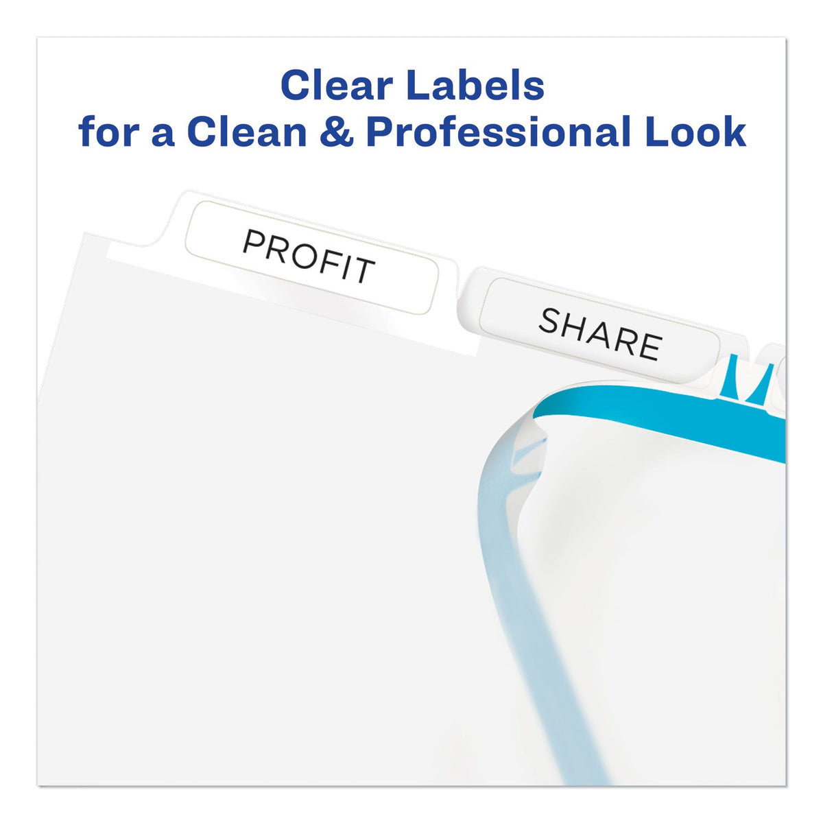 Avery Print and Apply Index Maker Clear Label Dividers, 5-Tab, White Tabs, 11 x 8.5, White, 5 Sets