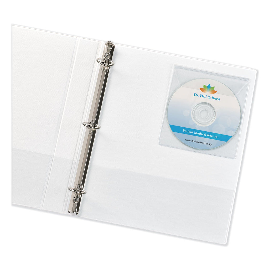 Avery Self-Adhesive Media Pockets, 1 Disc Capacity, Clear, 10/Pack
