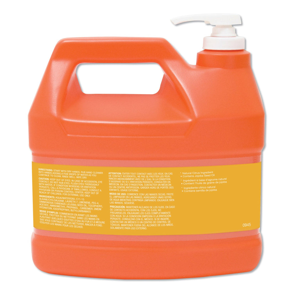 GOJO NATURAL ORANGE Smooth Hand Cleaner, Citrus Scent, 1 gal Pump Dispenser, 4/Carton