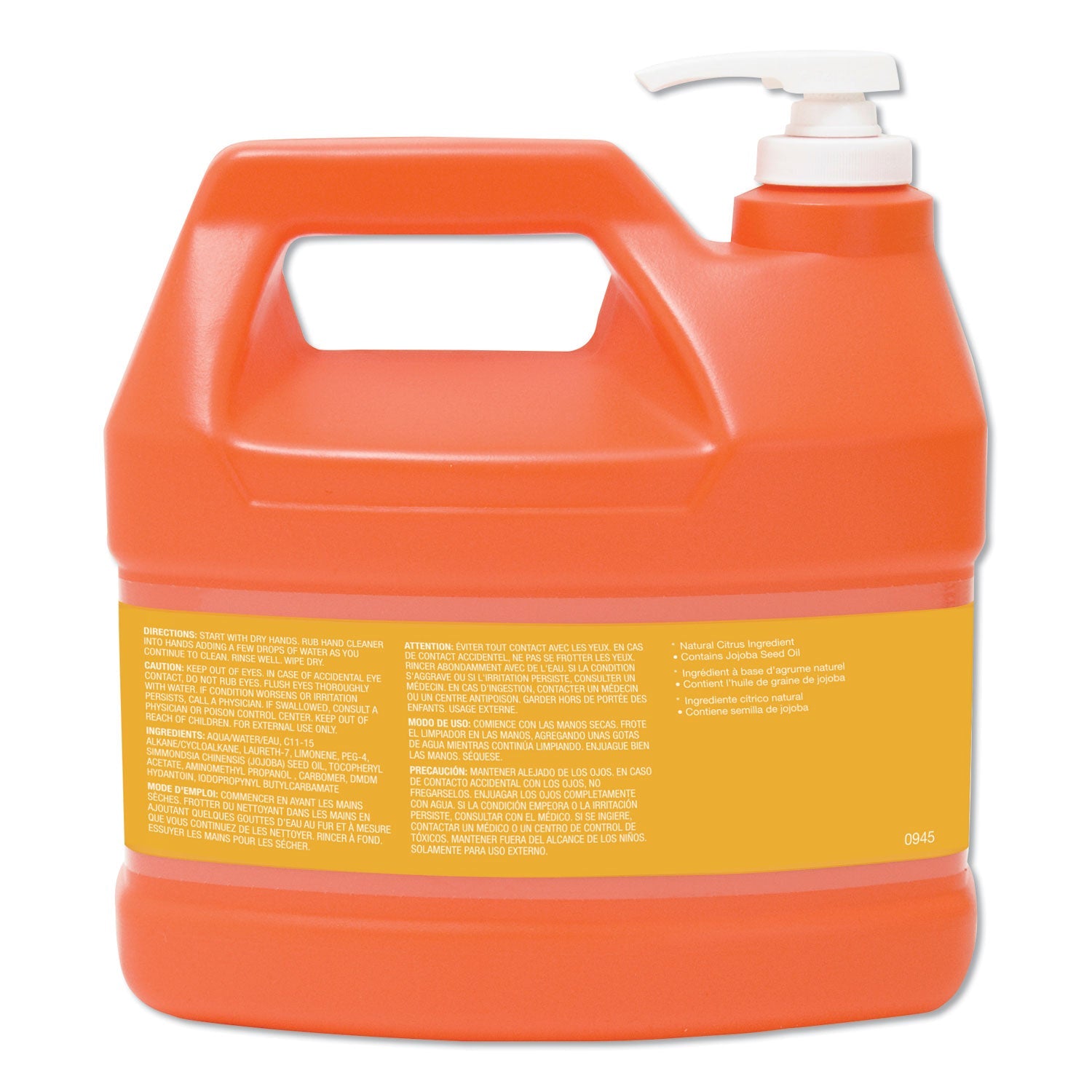 GOJO NATURAL ORANGE Smooth Hand Cleaner, Citrus Scent, 1 gal Pump Dispenser, 4/Carton