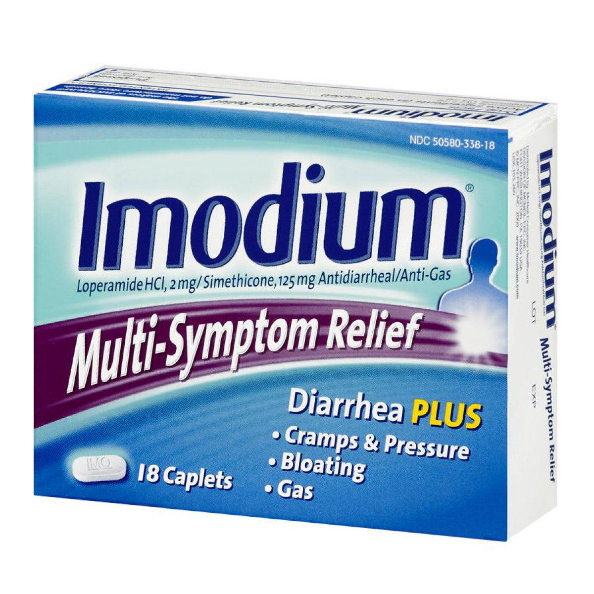 Imodium® Multi-Symptom Relief 2 mg - 125 mg Tablet CPLT, 18 EA