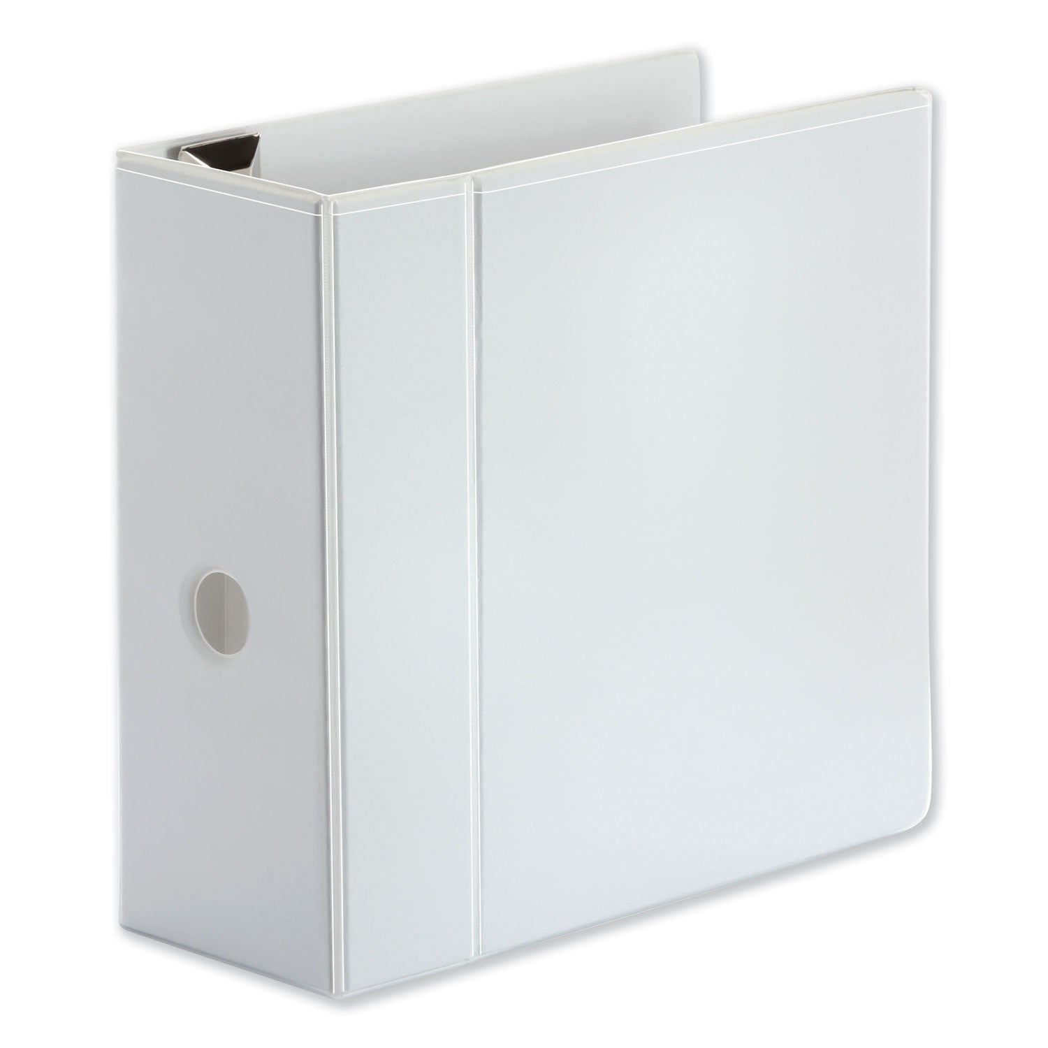Universal Deluxe Easy-to-Open D-Ring View Binder, 3 Rings, 5" Capacity, 11 x 8.5, White