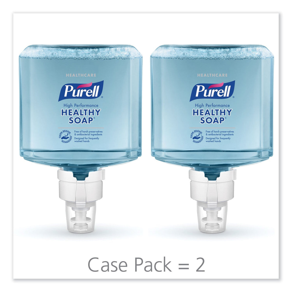 PURELL CLEAN RELEASE Technology (CRT) HEALTHY SOAP High Performance Foam, For ES8 Dispensers, Fragrance-Free, 1,200 mL, 2/Carton