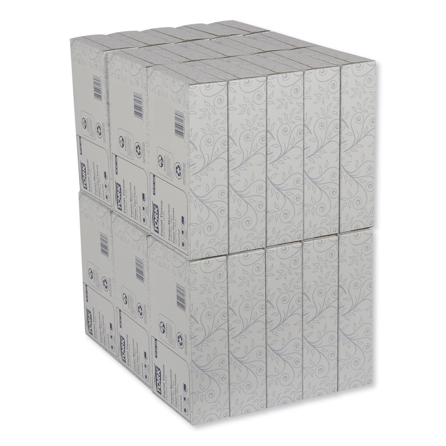 Tork Universal Facial Tissue, 2-Ply, White, 100 Sheets/Box, 30 Boxes/Carton