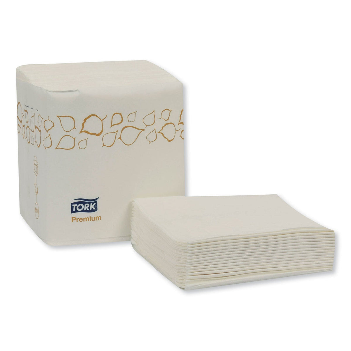 Tork Premium Xpressnap Interfold Dispenser Napkins, 2-Ply,8.5x8.5,White,500/PK,8PK/CT