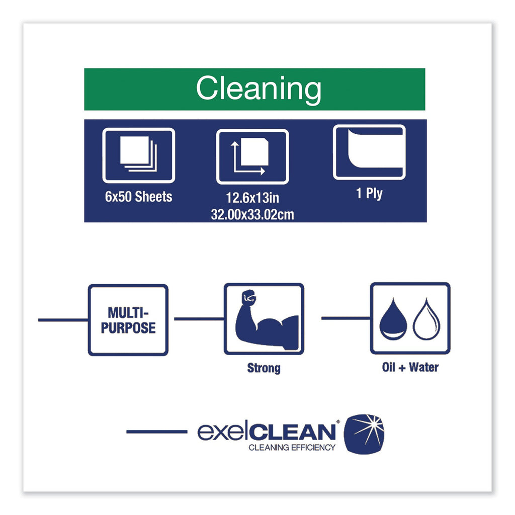 Tork Heavy-Duty Cleaning Cloth, 12.6 x 13, White, 50/Pack, 6 Packs/Carton