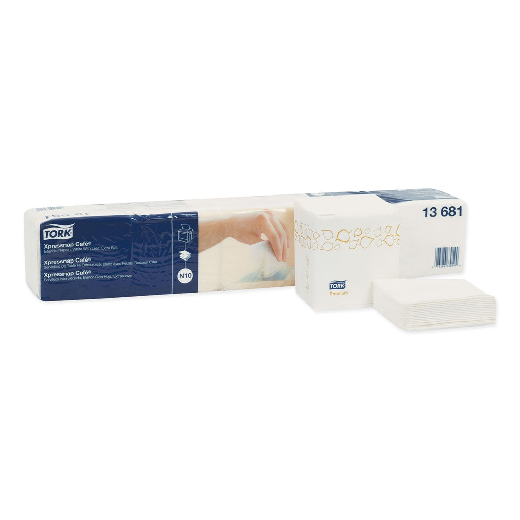 Tork Premium Xpressnap Interfold Dispenser Napkins, 2-Ply,8.5x8.5,White,500/PK,8PK/CT