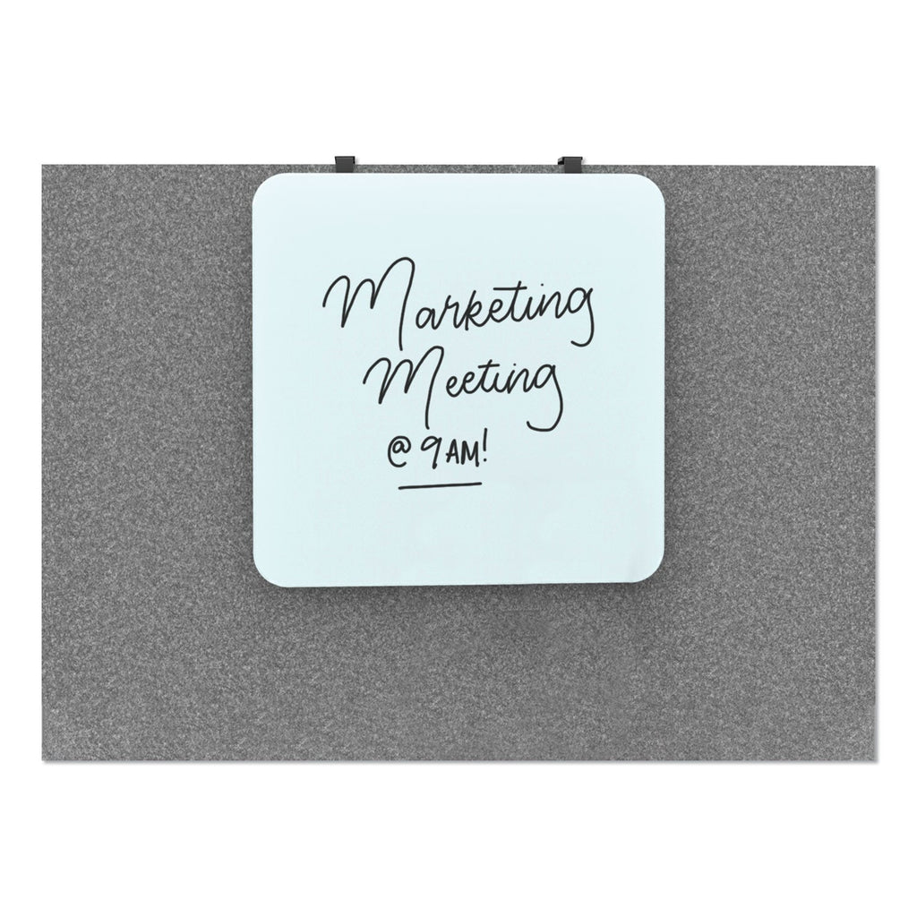 U Brands Cubicle Glass Dry Erase Board, 12 x 12, White