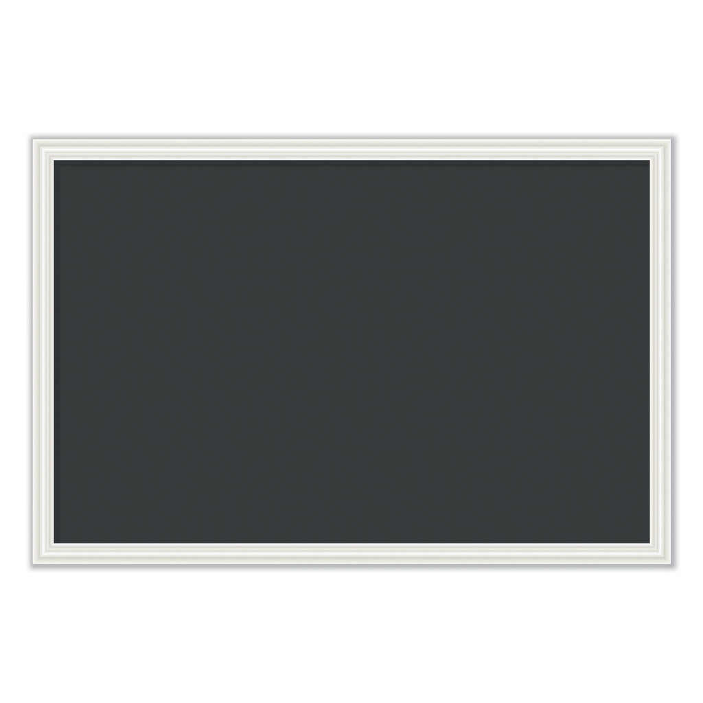 U Brands Magnetic Chalkboard with Decor Frame, 30 x 20, Black Surface/White Frame