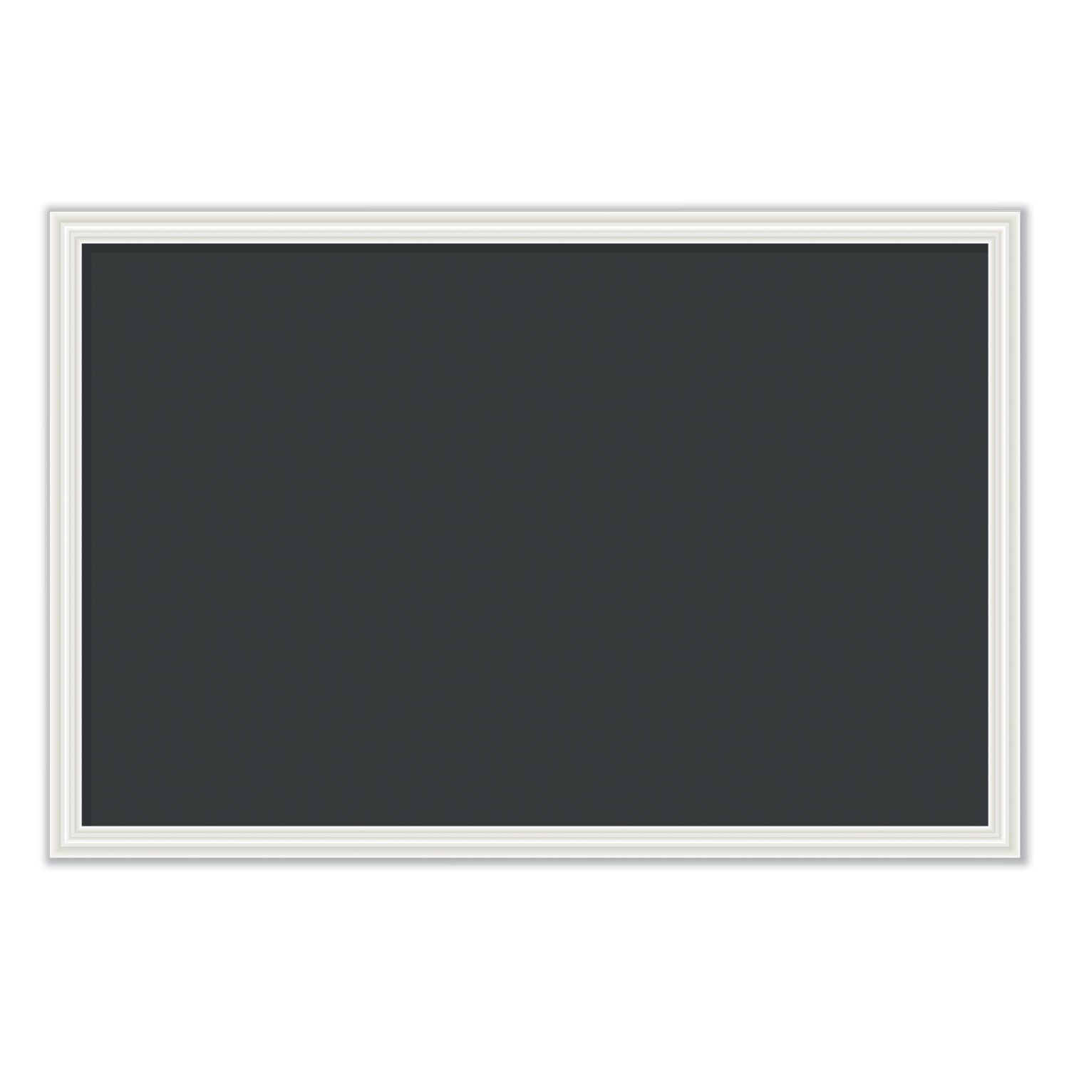 U Brands Magnetic Chalkboard with Decor Frame, 30 x 20, Black Surface/White Frame