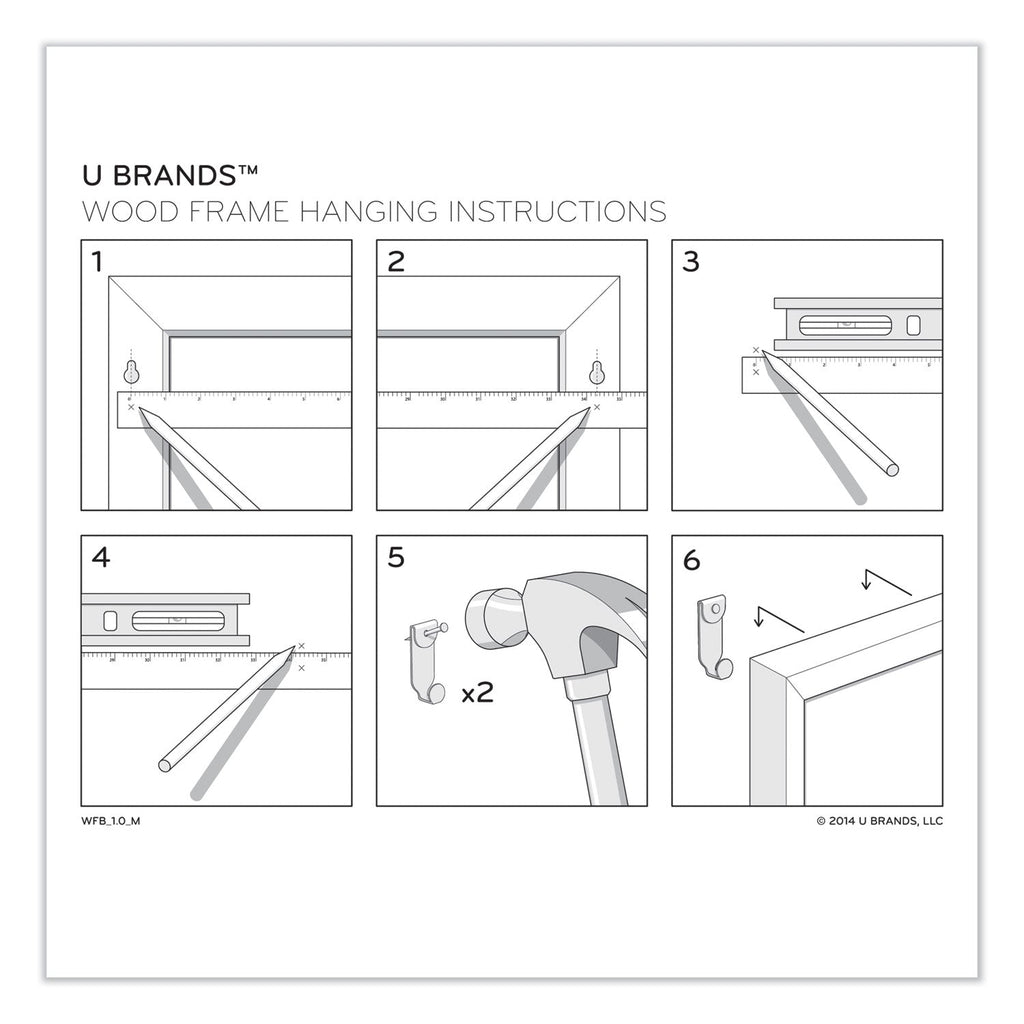 U Brands Magnetic Chalkboard with Decor Frame, 30 x 20, Black Surface/White Frame