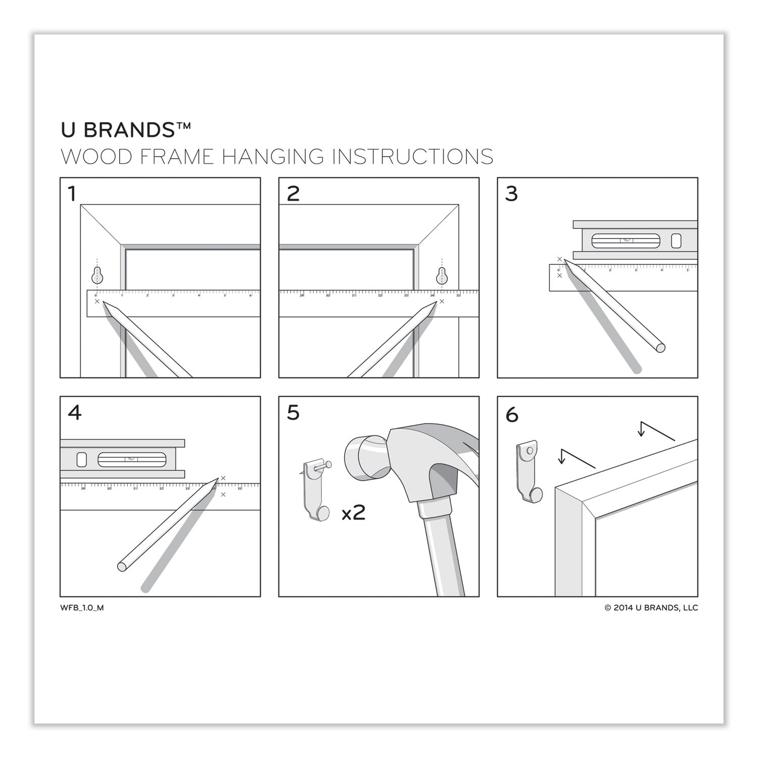 U Brands Magnetic Chalkboard with Decor Frame, 30 x 20, Black Surface/White Frame
