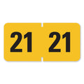 Smead Year 2021 End Tab Folder Labels, 1.5 x 0.75, Yellow/Black, 500 Labels/Roll