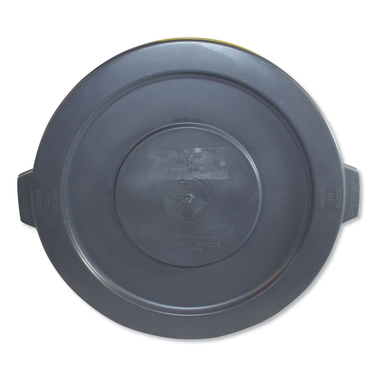 Impact Basic Gator Lids, for 20 gal, Flat-Top, 19.65" Diameter, Gray