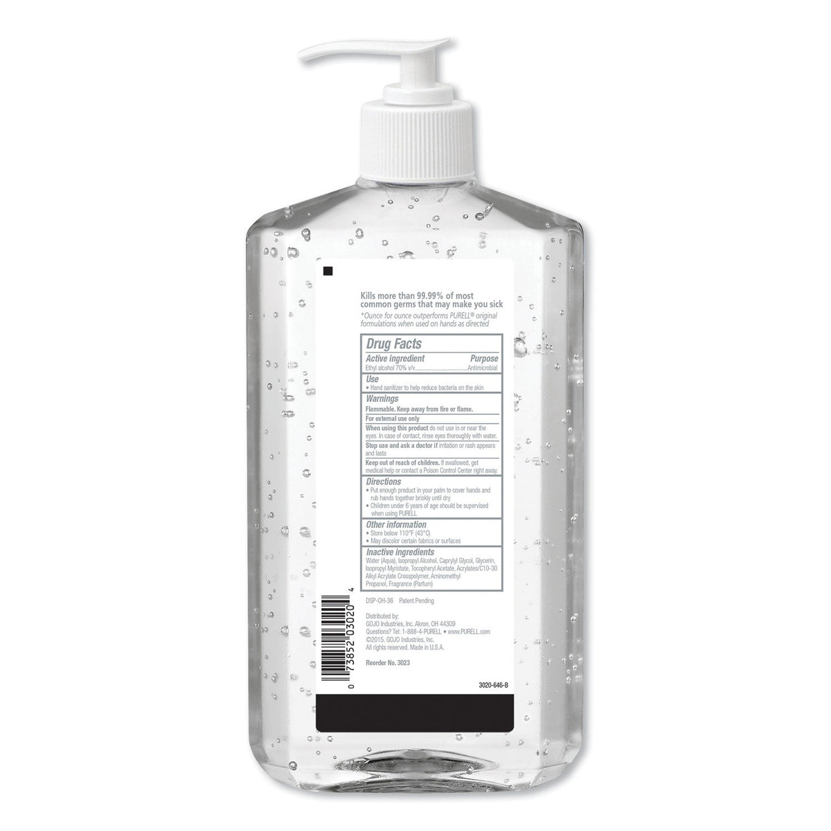 PURELL Advanced Refreshing Gel Hand Sanitizer, 20 oz Pump Bottle, Clean Scent, 12/Carton
