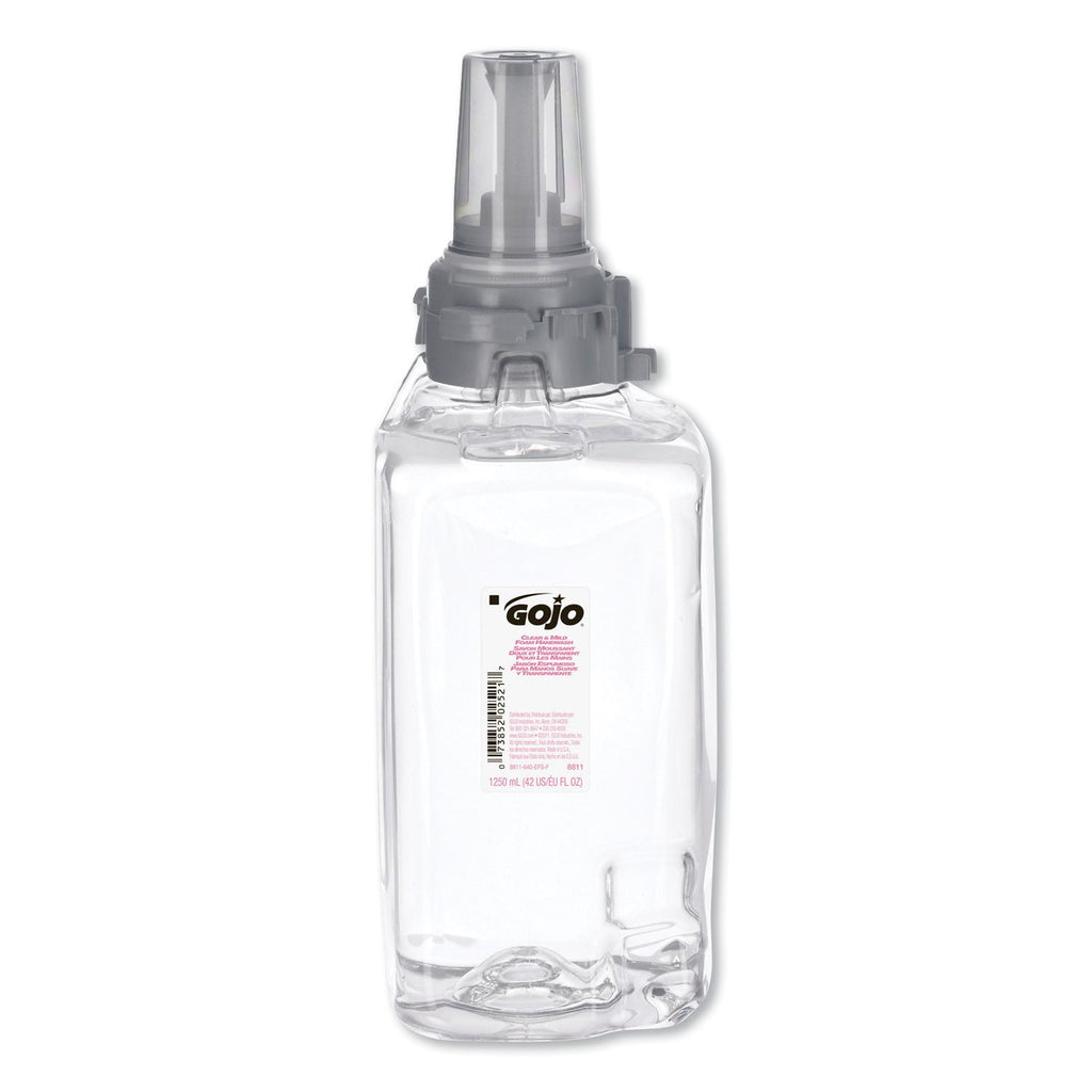 GOJO Clear and Mild Foam Handwash Refill, For ADX-12 Dispenser, Fragrance-Free, 1,250 mL Refill, 3/Carton