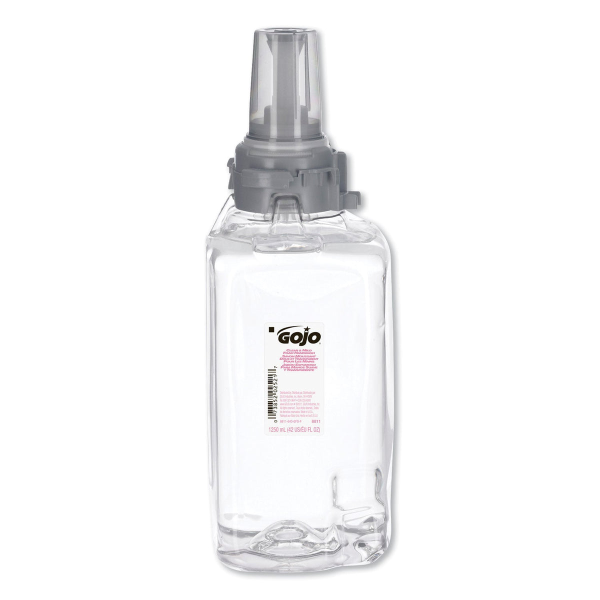 GOJO Clear and Mild Foam Handwash Refill, For ADX-12 Dispenser, Fragrance-Free, 1,250 mL Refill, 3/Carton