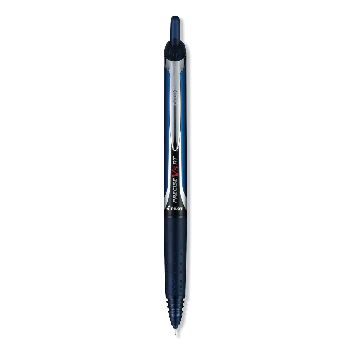 Pilot Precise V5RT Roller Ball Pen, Retractable, Extra-Fine 0.5 mm, Navy Ink, Navy Barrel, Dozen