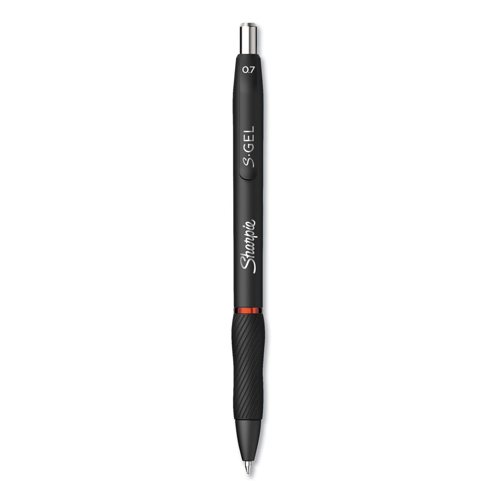 Sharpie S-Gel High-Performance Gel Pen, Retractable, Medium 0.7 mm, Red Ink, Black Barrel, Dozen