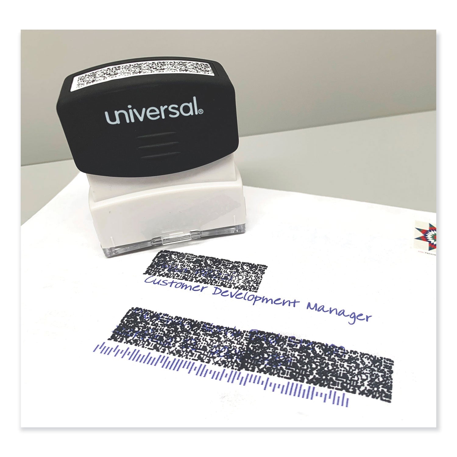 Universal Security Stamp, Obscures Area 1.69 x 0.56, Black