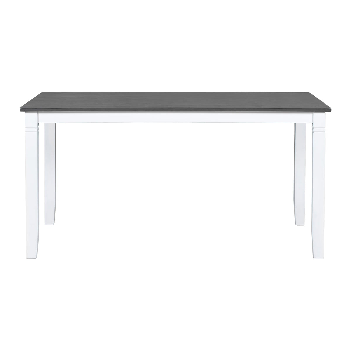 TOPMAX 6-Piece Wood Dining Table Set Kitchen Table Set with Upholstered Bench and 4 Dining Chairs, Farmhouse Style Gray+White