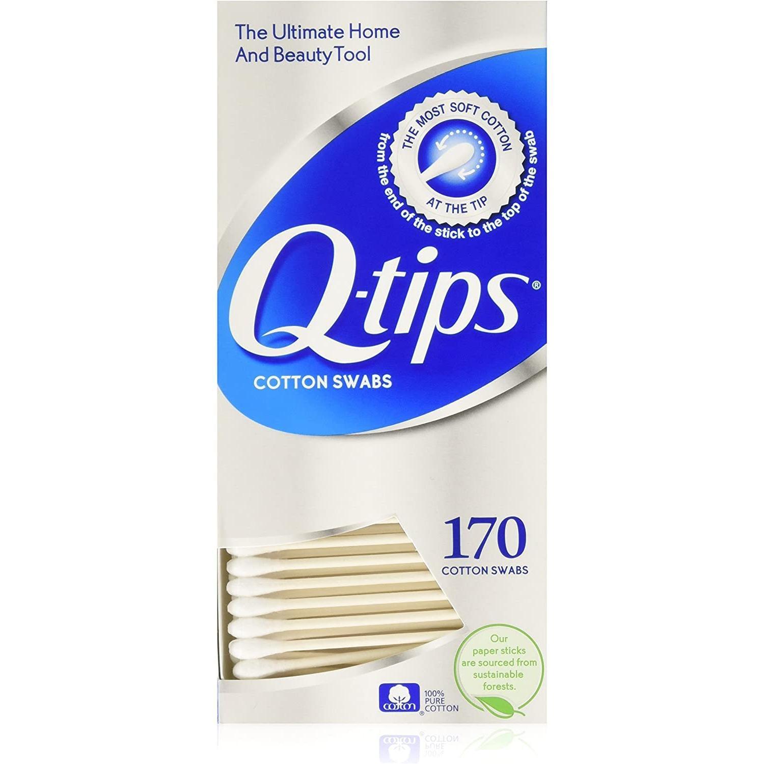 Q Tips Cotton Swabs 170 Ct Box
