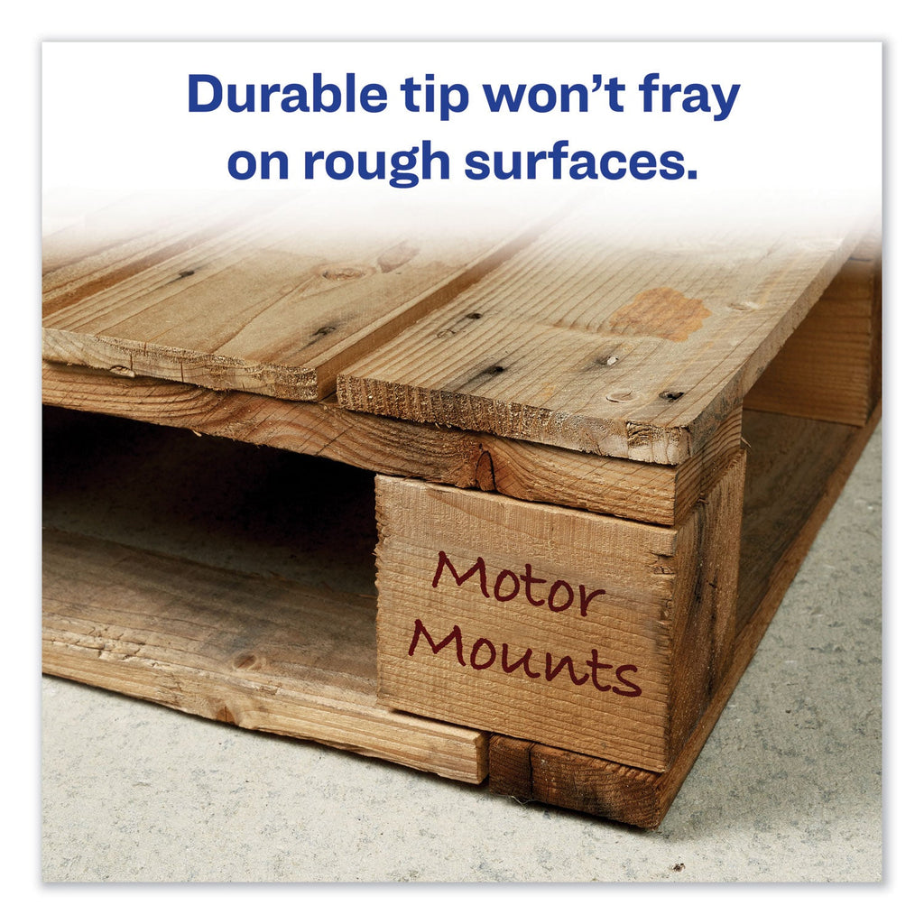 Avery MARKS A LOT Large Desk-Style Permanent Marker, Broad Chisel Tip, Red, Dozen (8887)