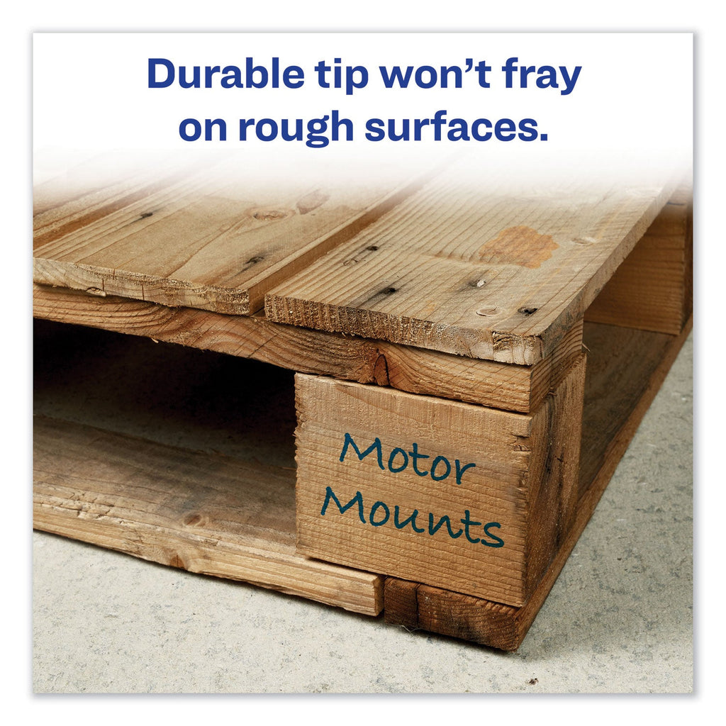 Avery MARKS A LOT Regular Desk-Style Permanent Marker, Broad Chisel Tip, Green, Dozen (7885)