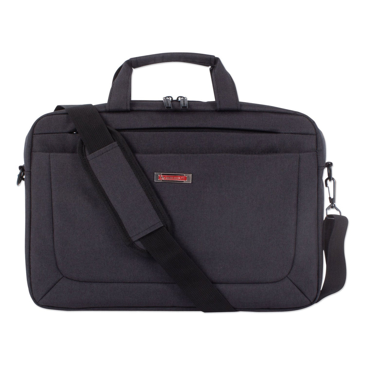 Swiss Mobility Cadence 2 Section Briefcase, Fits Devices Up to 15.6", Polyester, 4.5 x 4.5 x 16, Charcoal
