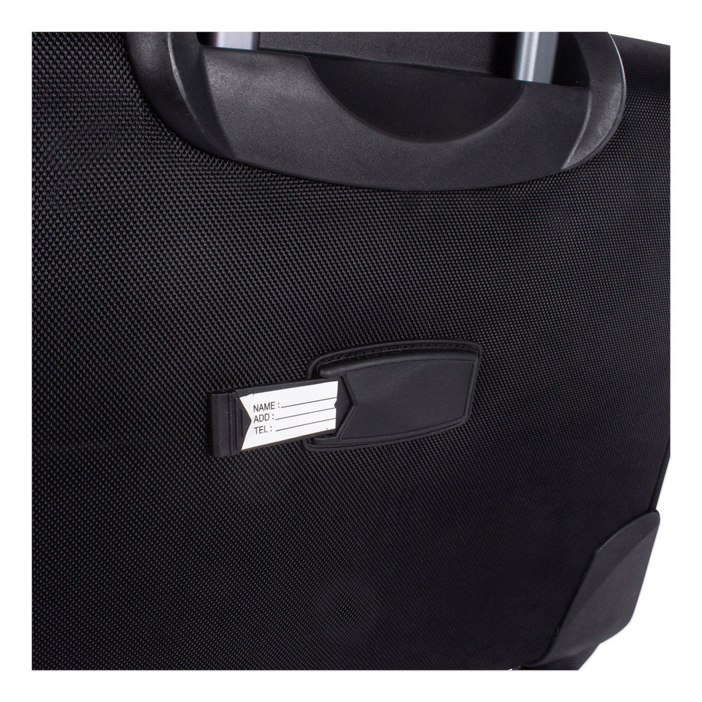 Swiss Mobility Purpose Overnight Business Case On Spinner Wheels, Fits Devices Up to 15.6", Polyester, 9.5 x 9.5 x 17.5, Black