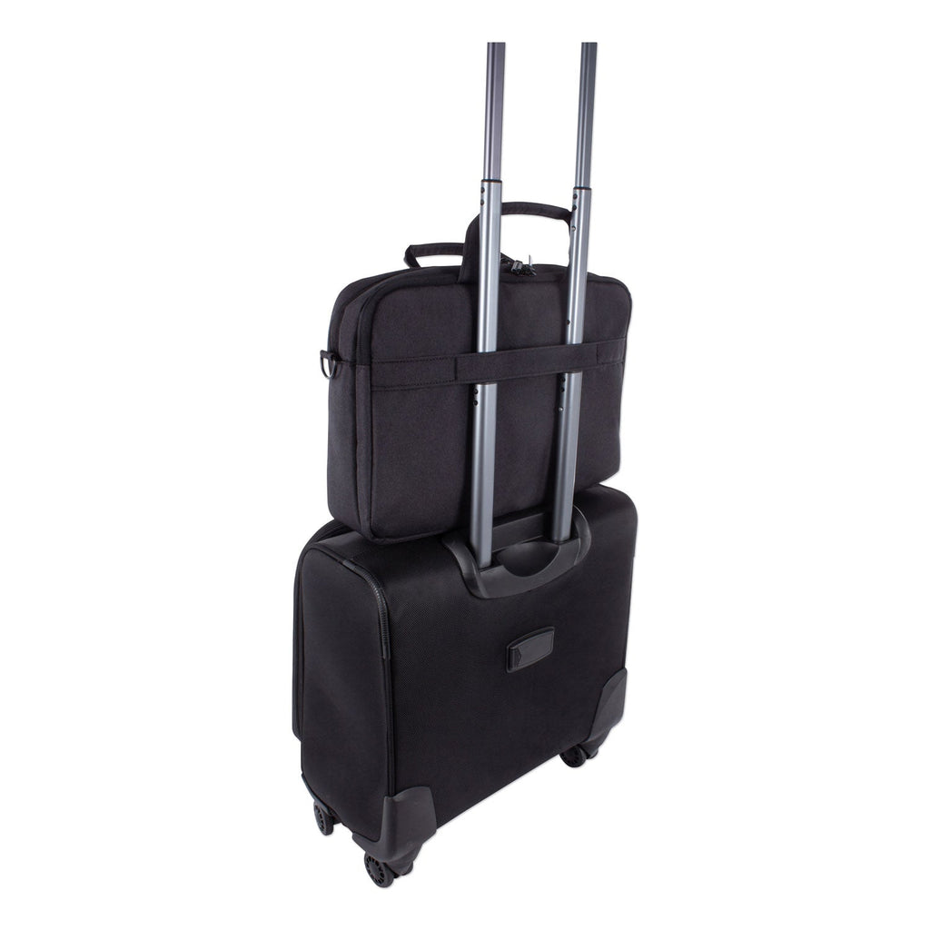 Swiss Mobility Cadence 2 Section Briefcase, Fits Devices Up to 15.6", Polyester, 4.5 x 4.5 x 16, Charcoal