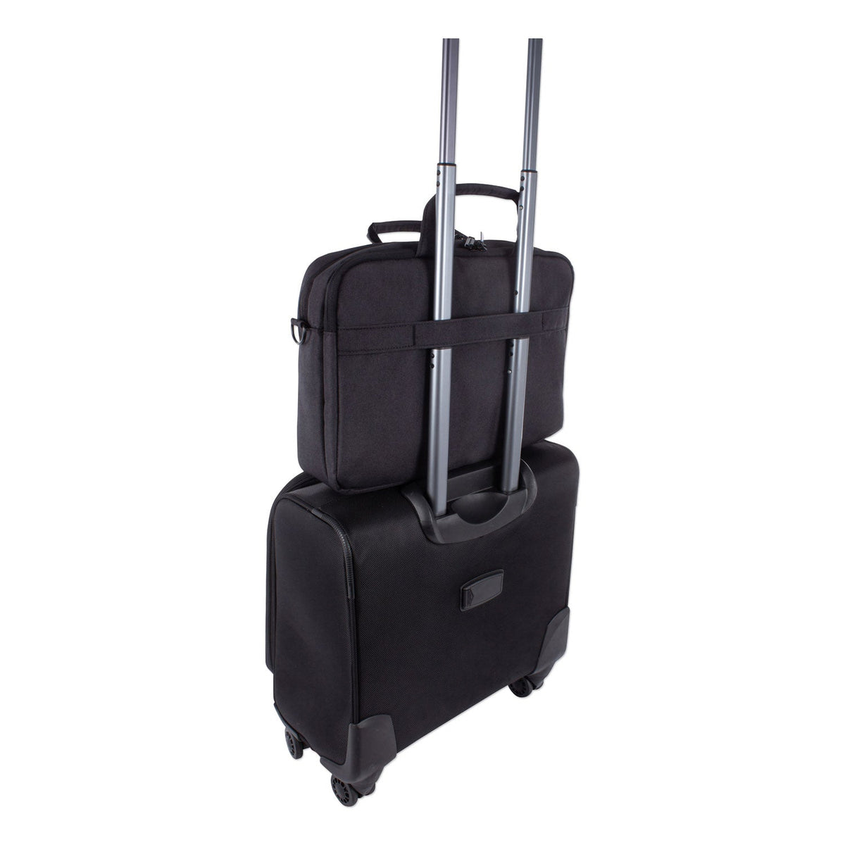 Swiss Mobility Cadence 2 Section Briefcase, Fits Devices Up to 15.6", Polyester, 4.5 x 4.5 x 16, Charcoal