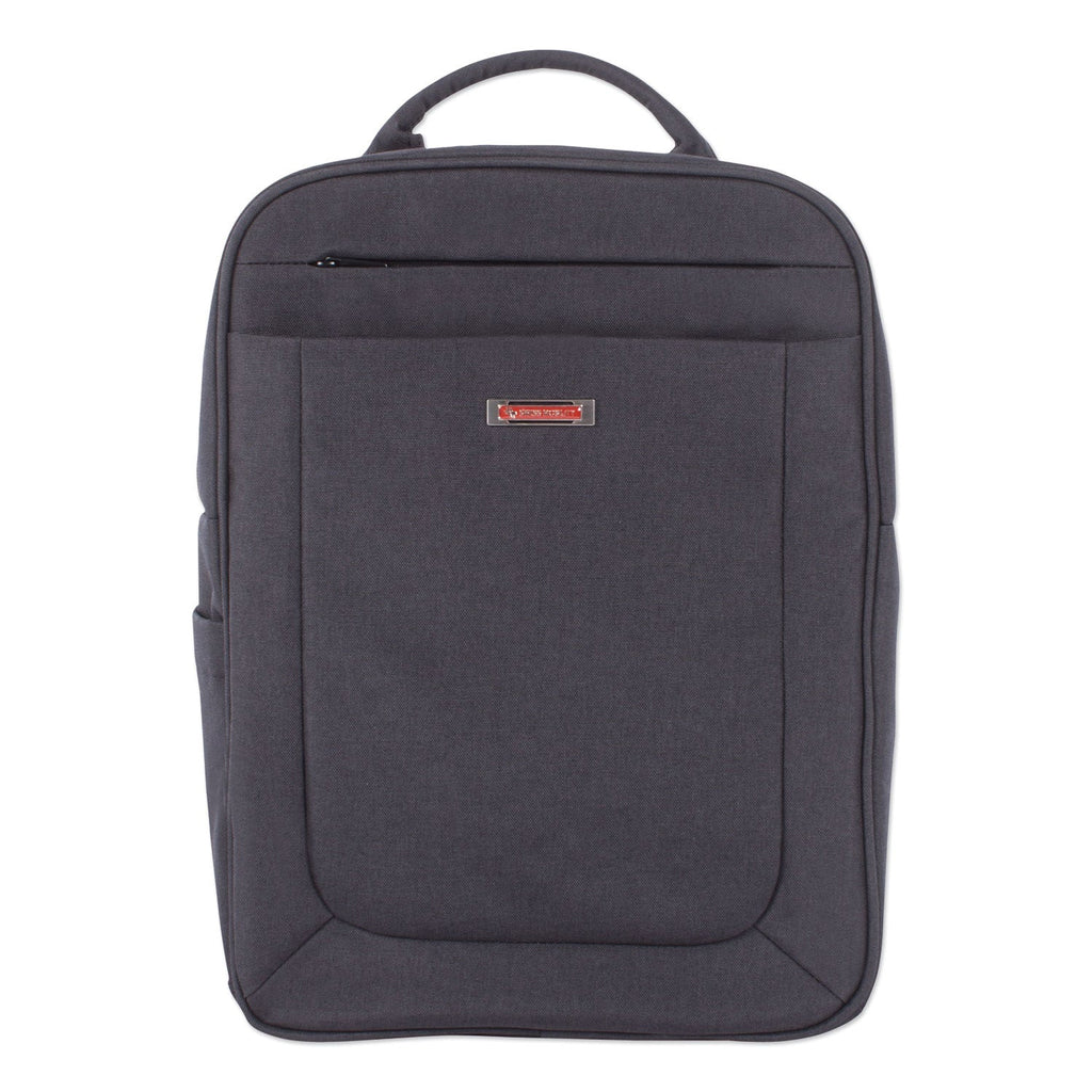 Swiss Mobility Cadence 2 Section Business Backpack, Fits Devices Up to 15.6", Polyester, 6 x 6 x 17, Charcoal